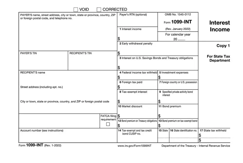 Sample 1099INT form